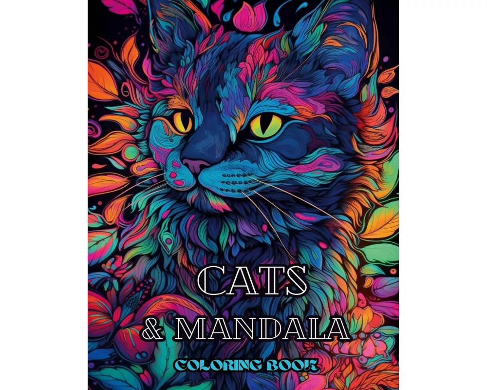 Cats with Mandalas - Adult Coloring Book. Beautiful Coloring Pages