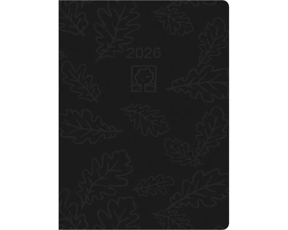 Zettler Taschenkalender 1T/1S anthrazit Blauer Engel 2026 – Timer 10 × 14 cm, 1 Tag pro Seite, Recyclingpapier, nachhaltig zertifiziert