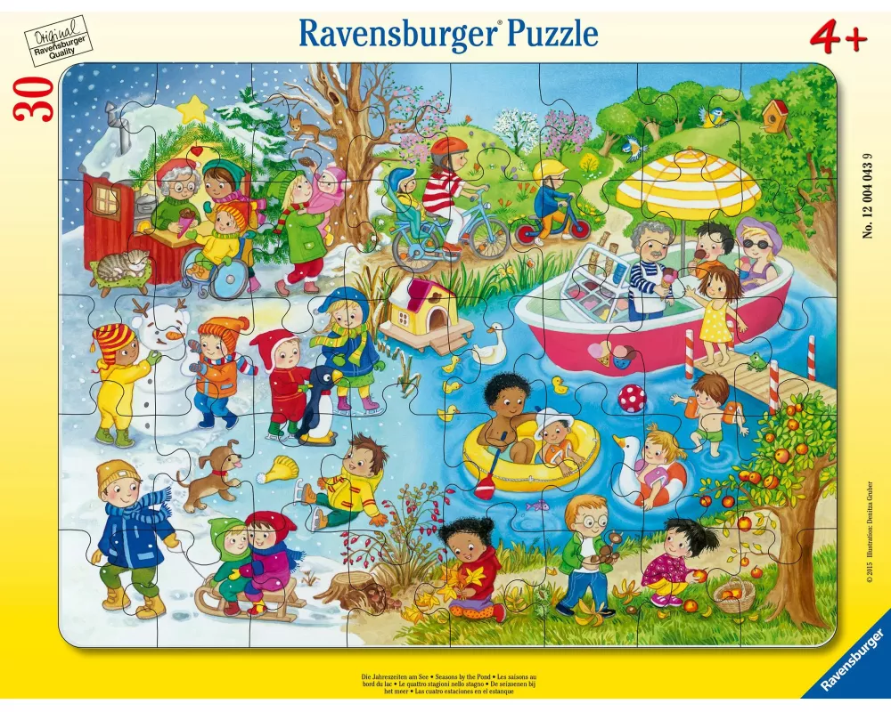 Kinderpuzzle 40 Teile - Die Jahreszeiten am See