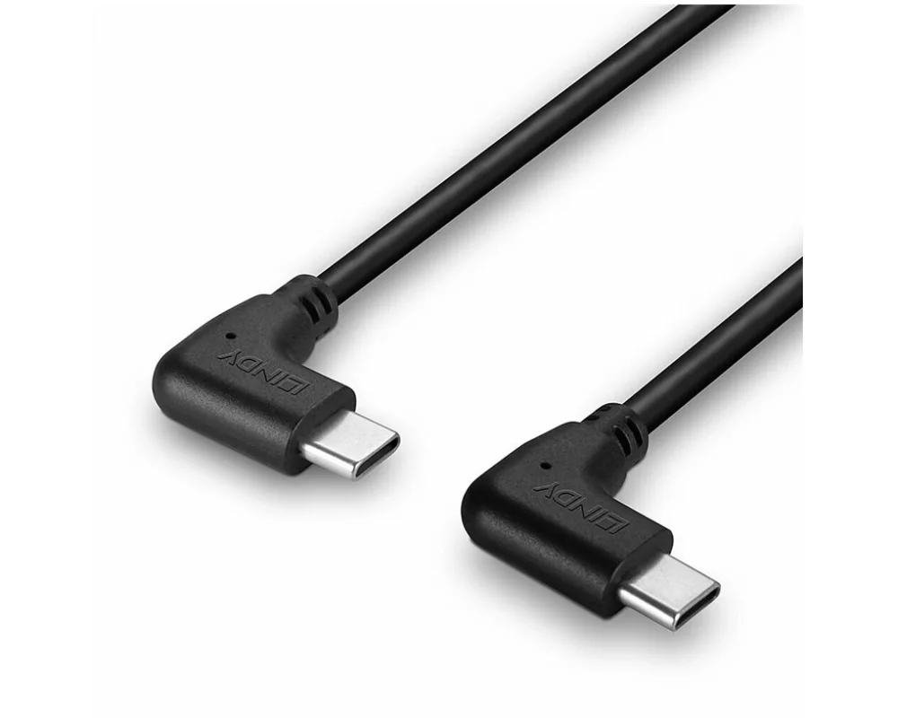 LINDY 1m USB 2.0, Type C Cable, 2 x 90 Right Angle