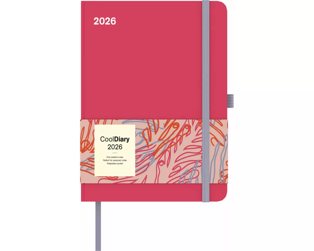 N Neumann - Sunset Coral 2026 – Buchkalender 16x22 cm, Wochenplaner mit 4-sprachigem Kalendarium, internationalem Feiertags- & Mondphasen-Überblick, T