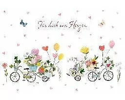 Doppelkarte. Herzensgrüsse / Auf ins Glück von Herzen / Quer