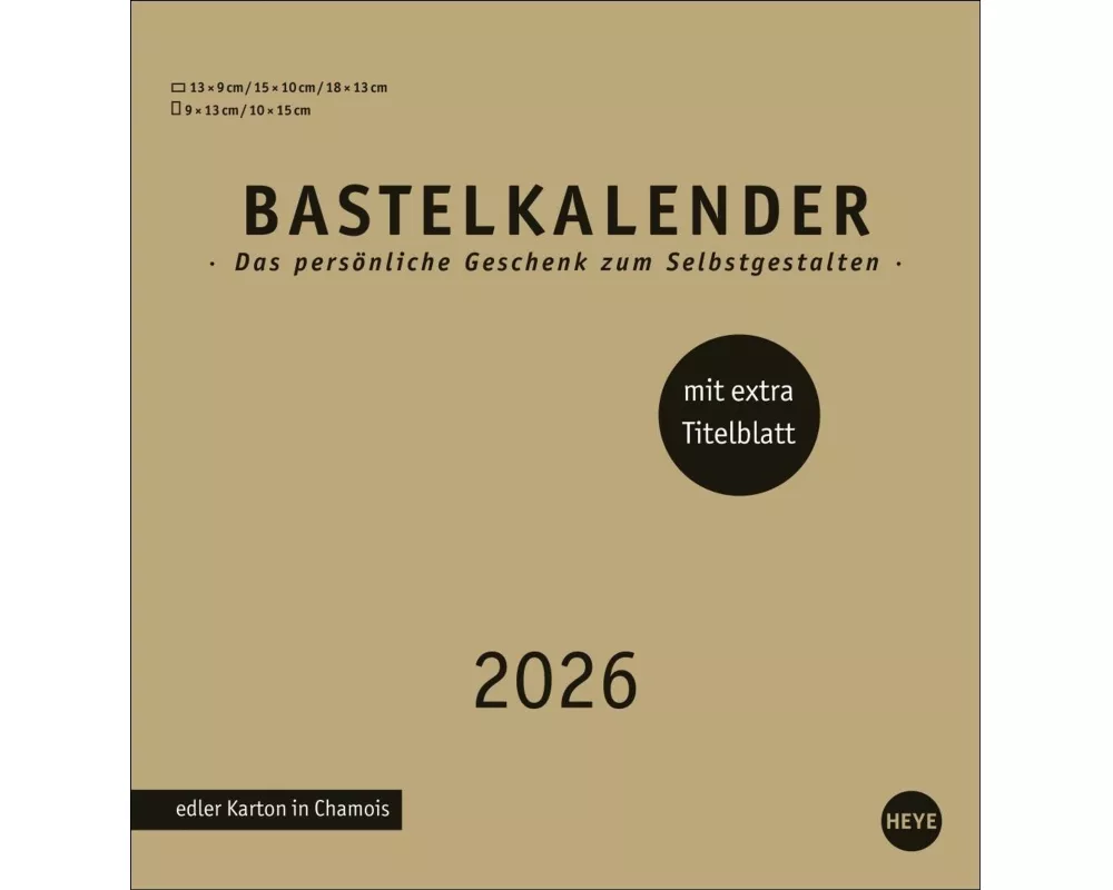 Premium-Bastelkalender gold mittel 2026