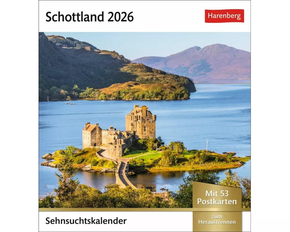 Schottland Sehnsuchtskalender 2026 - Wochenkalender mit 53 Postkarten
