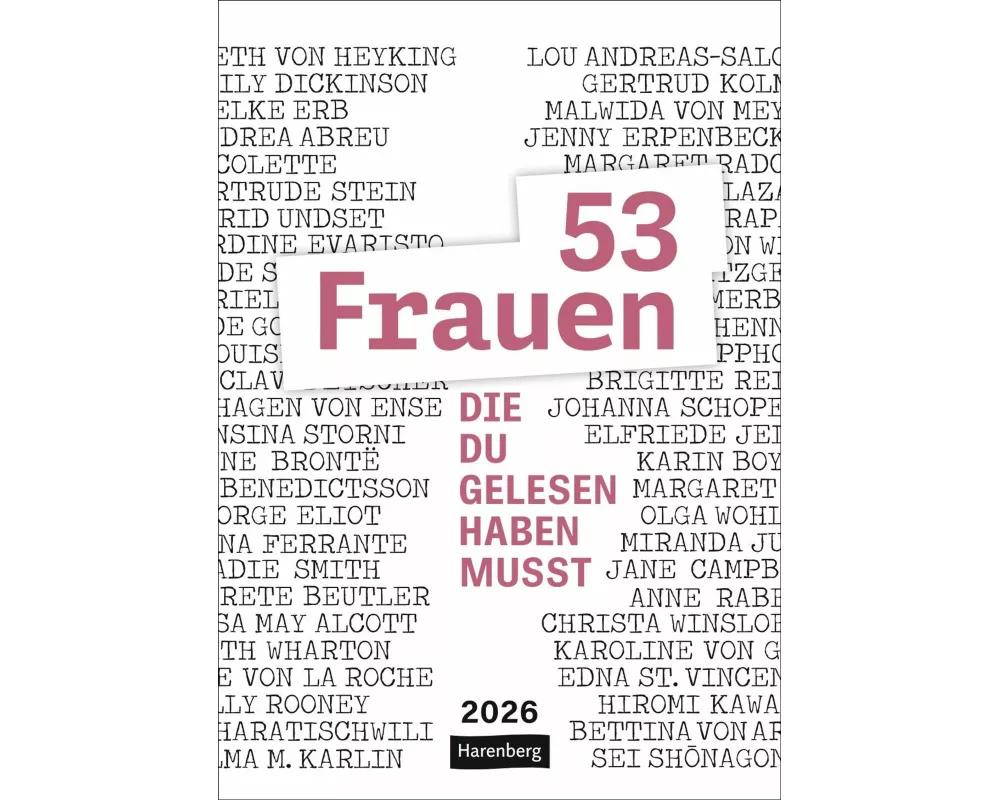 53 Frauen, die du gelesen haben musst Wochen-Kulturkalender 2026