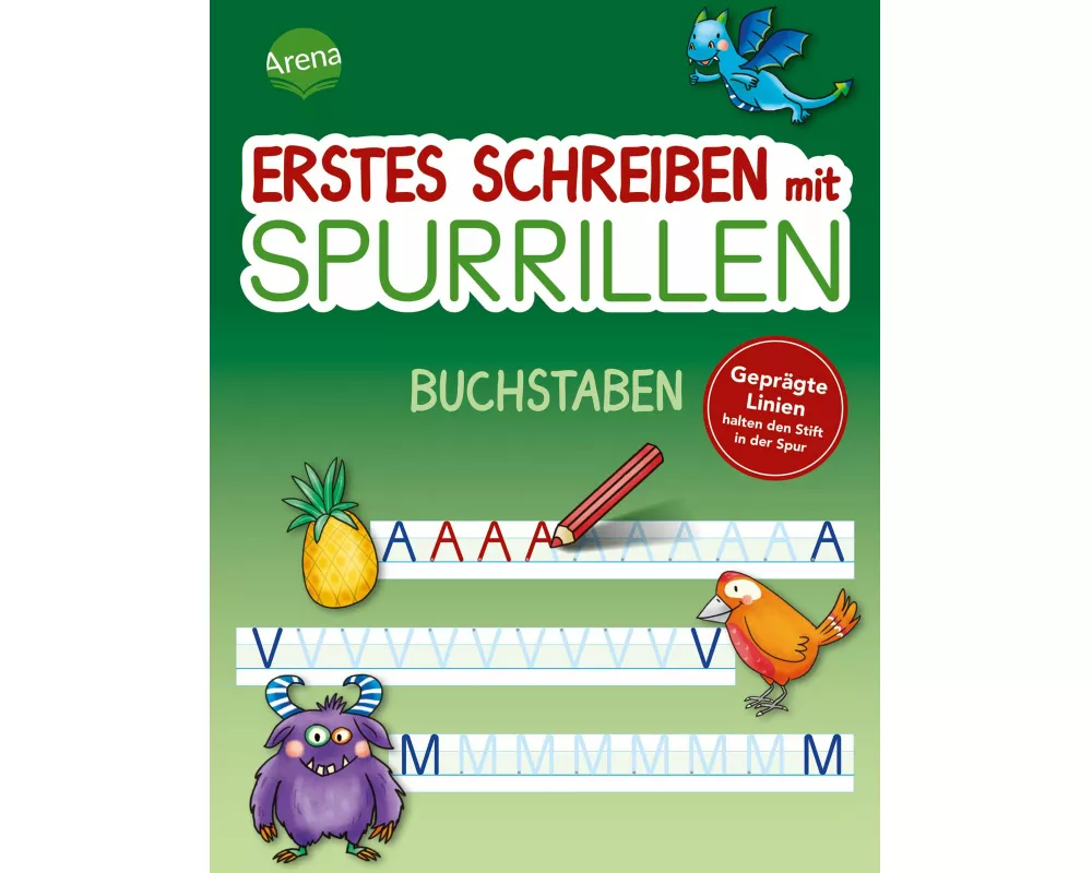 Erstes Schreiben mit Spurrillen. Buchstaben