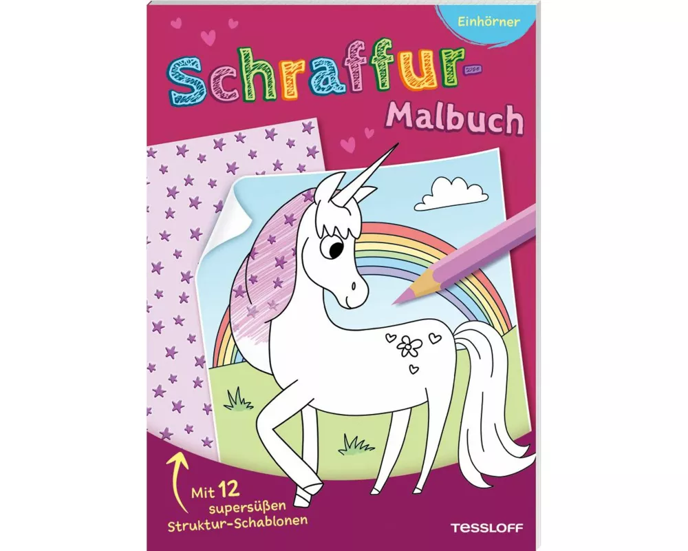 Schraffur-Malbuch. Einhörner