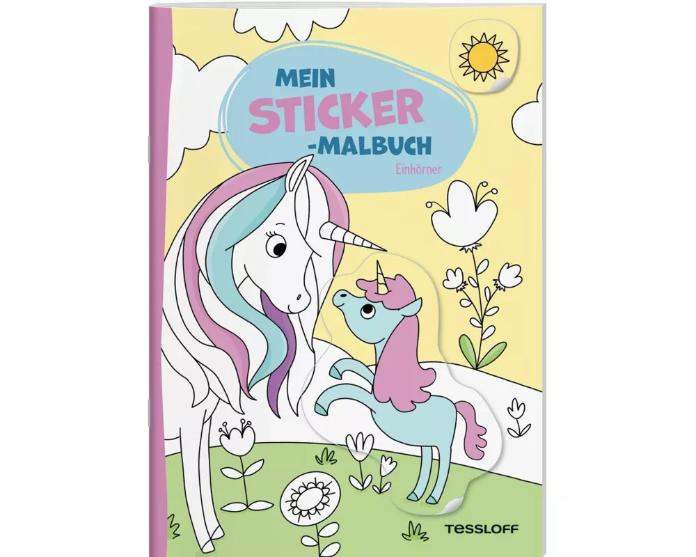 Mein Sticker-Malbuch. Einhörner
