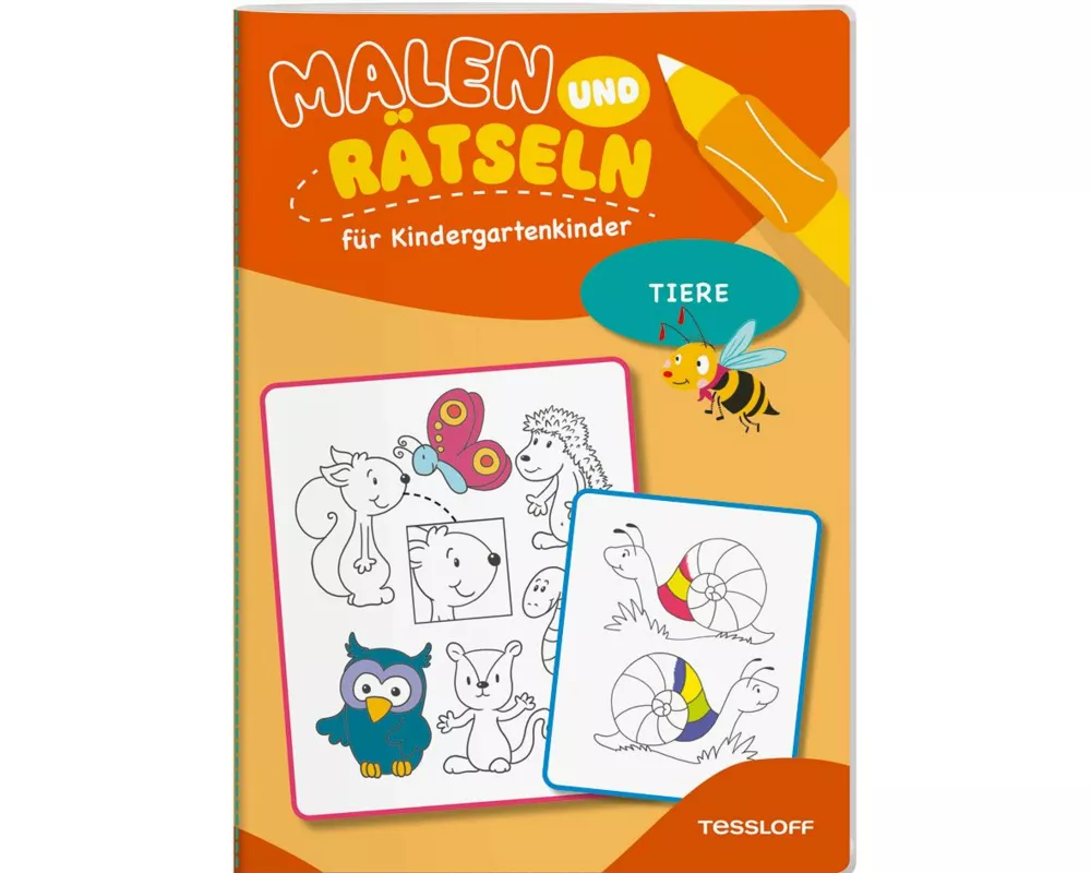 Malen und Rätseln für Kindergartenkinder. Tiere
