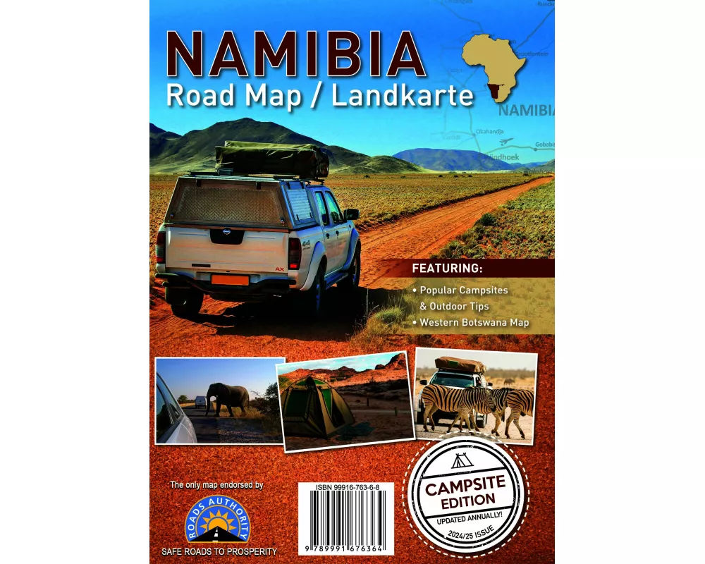 Namibia Road Map / Straßenkarte