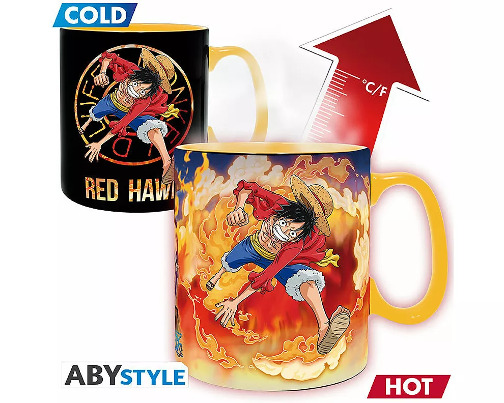 ONE PIECE - Mug Heat Change - 460 ml - Luffy & Sabo-cardboard box