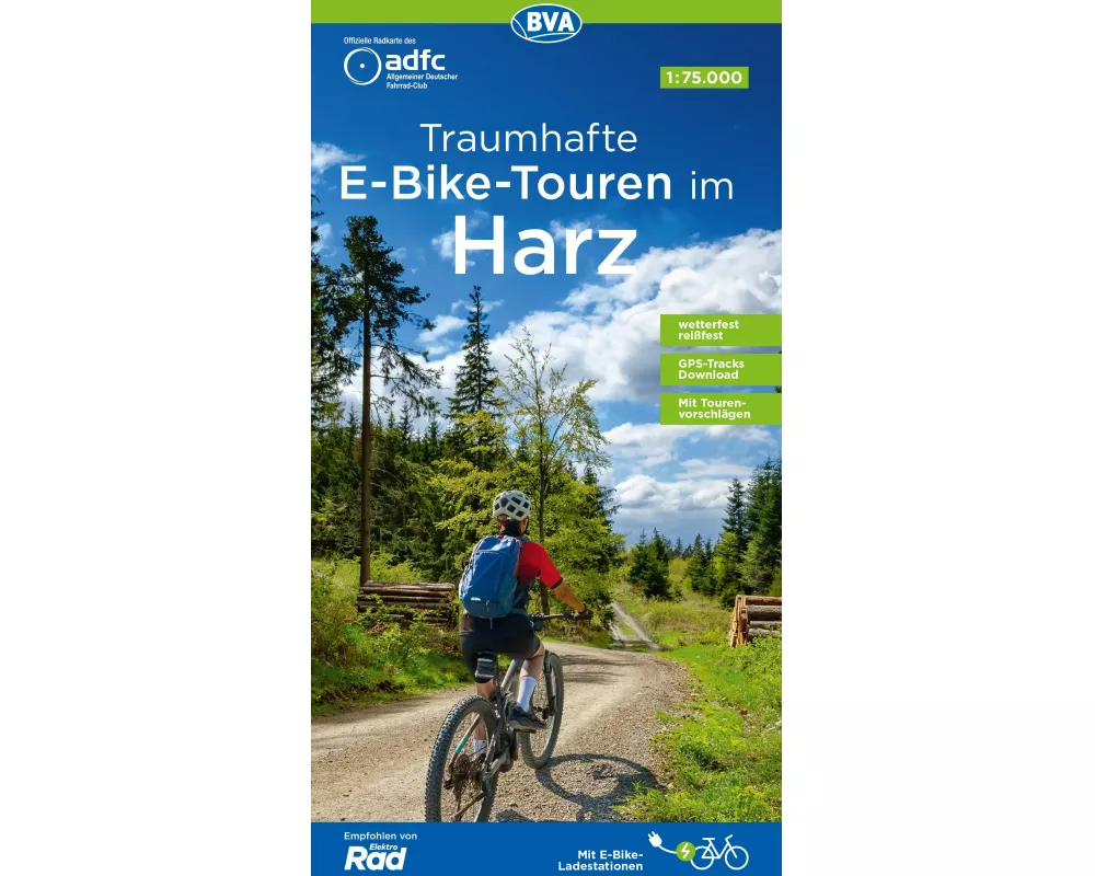 BVA ADFC Regionalkarte Traumhafte E-Bike-Touren im Harz 1:75.000