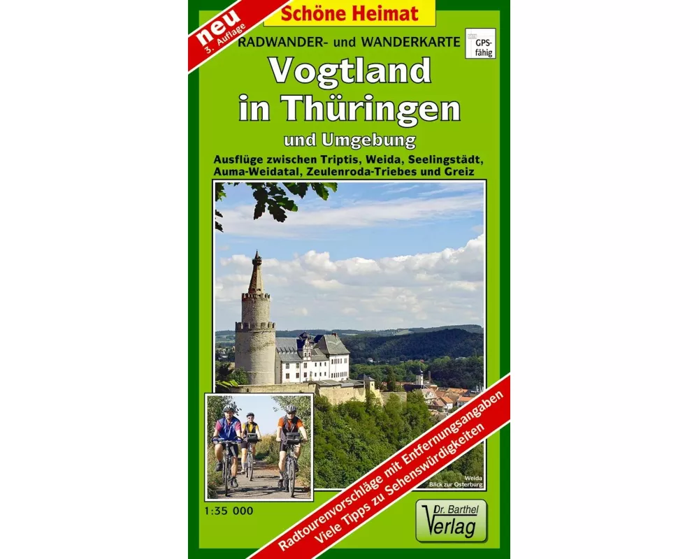 Radwander- und Wanderkarte Vogtland in Thüringen und Umgebung