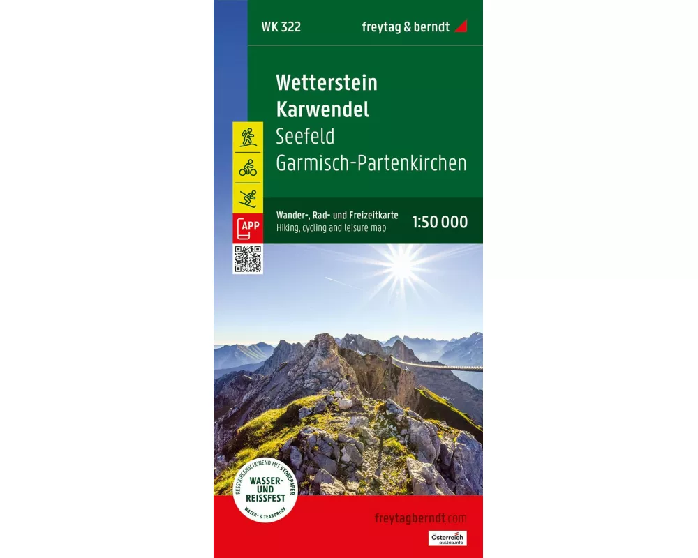 freytag & berndt Wanderkarte WK 322 Wetterstein - Karwendel, Seefeld - Garmisch-Partenkirchen 1:50.000