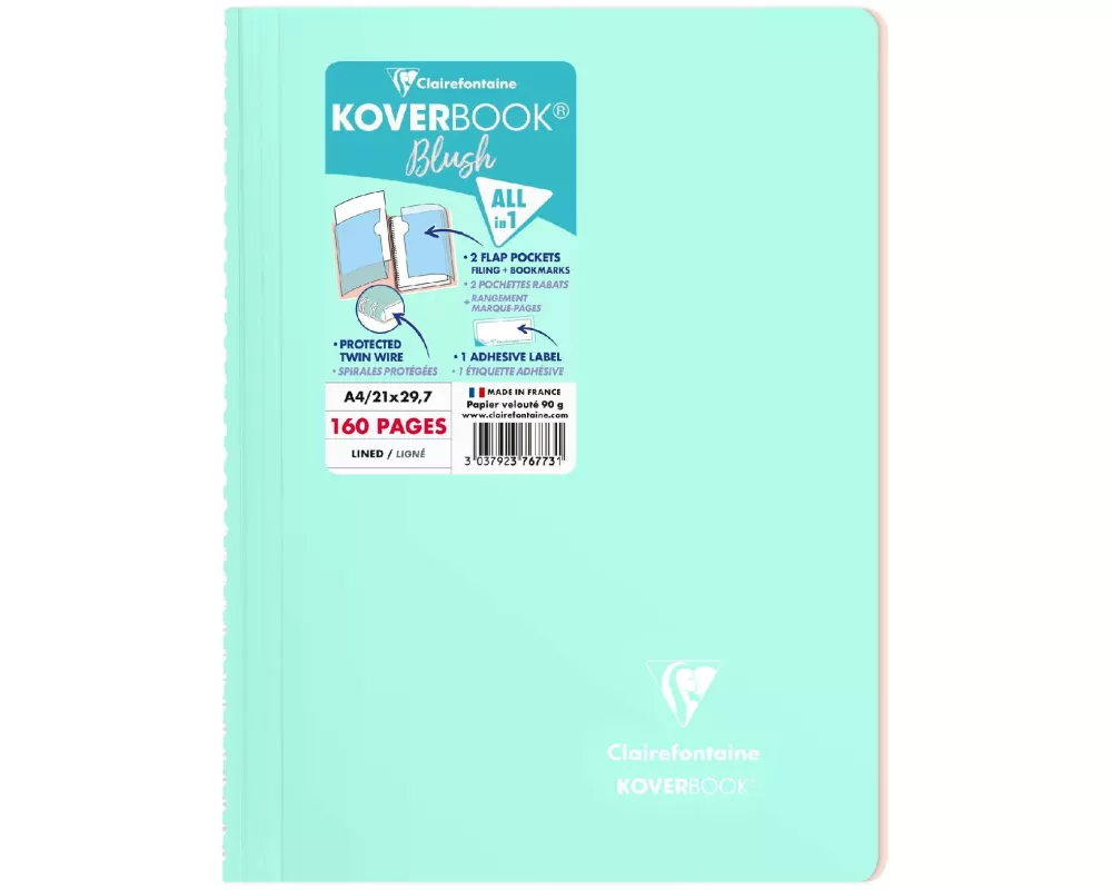 Clairefontaine Notizbuch Blush A4, liniert, Mint