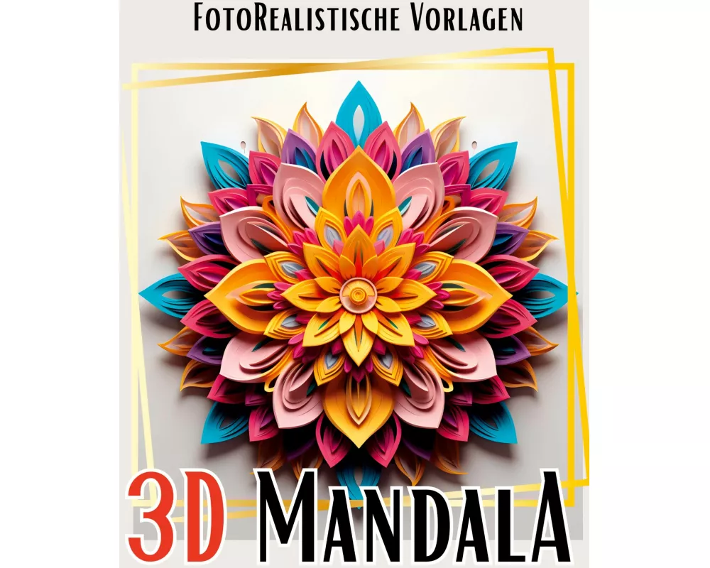 3D Mandala Malbuch "Black & White"
