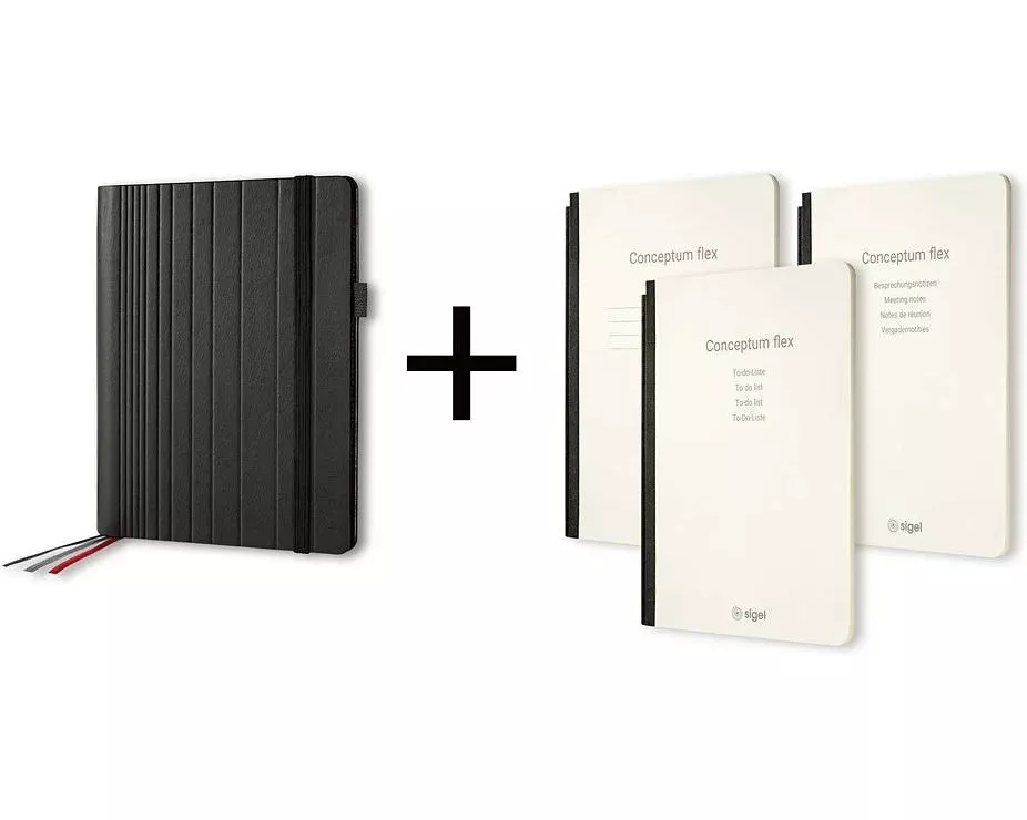 Sigel Konferenzmappe Conceptum flex A5, kariert, Schwarz