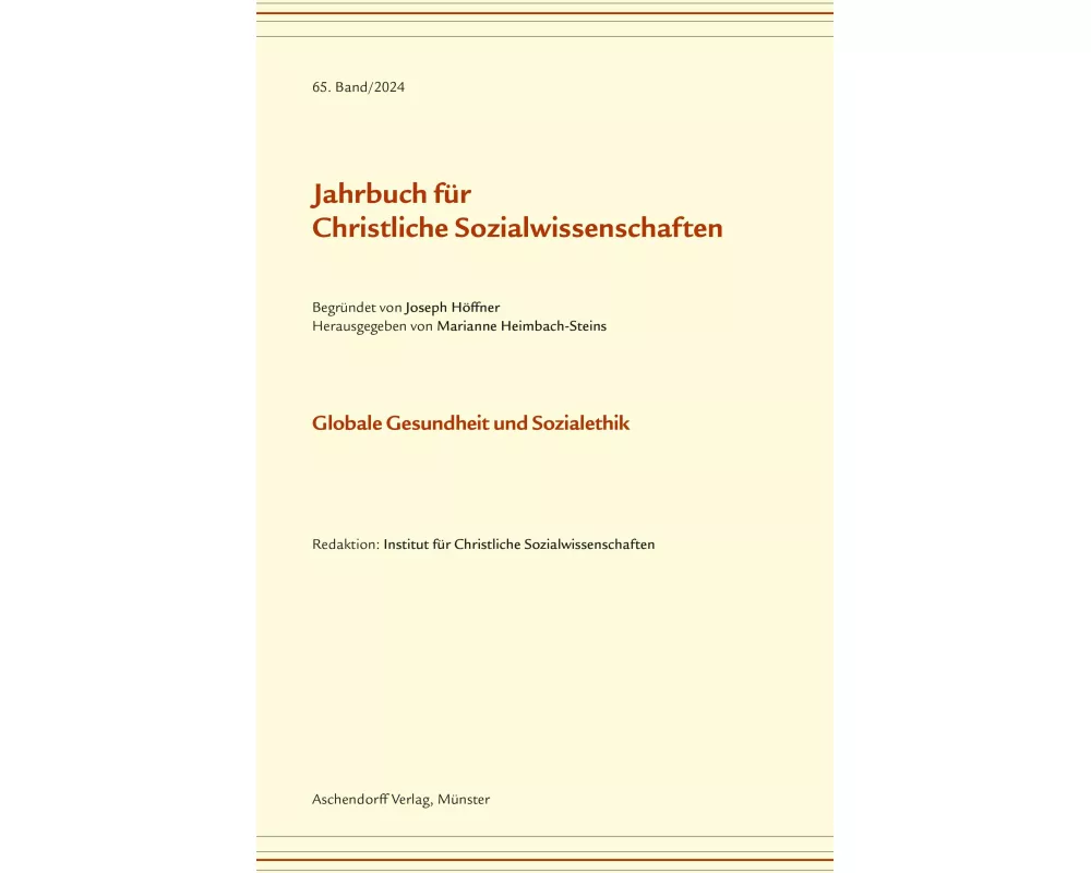 Jahrbuch für Christliche Sozialwissenschaften, 65. Band/2024