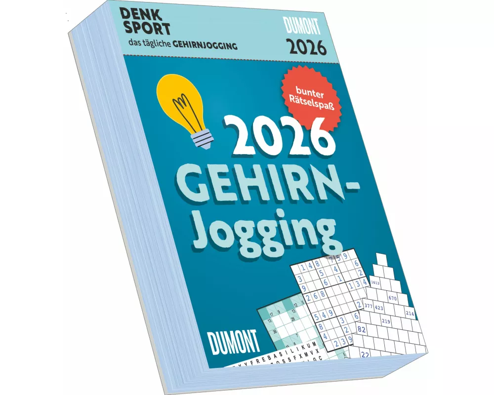 DUMONT - Gehirnjogging 2026 – Tagesabreißkalender 15 x 21 cm, Rätselkalender mit 313 Seiten für Knobelfreunde und Rätselfans