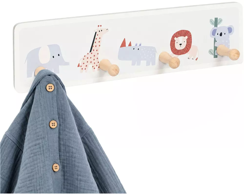relaxdays Kindergarderobe x , Braun/Grau/Weiss