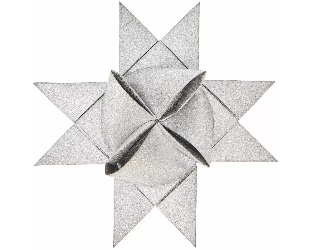 Fröbelsterne Glitter, Silber FSC MIX 60 Streifen, 120 g/m²