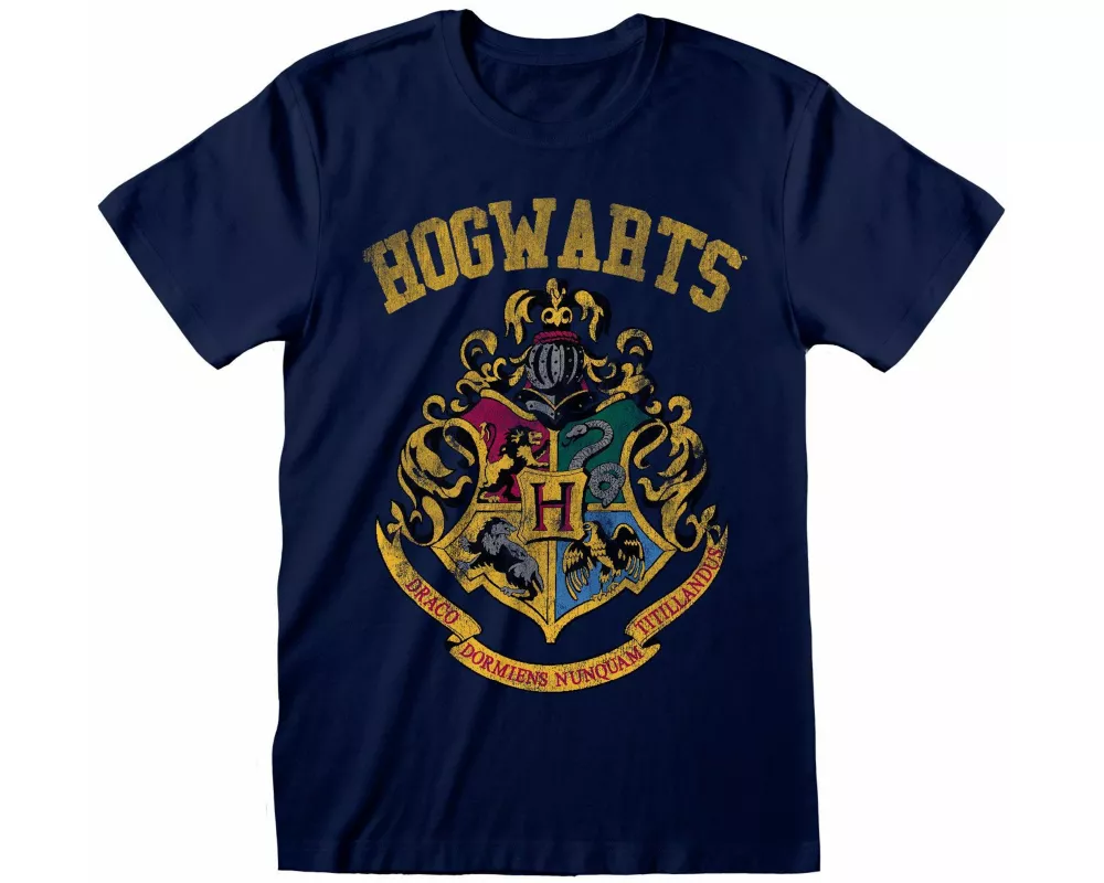 Harry Potter - Hogwarts Faded Crest T- Shirt Large