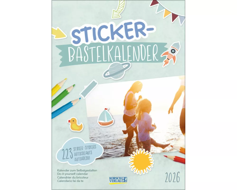 Foto-Malen-Basteln Bastelkalender mit Stickern 2026