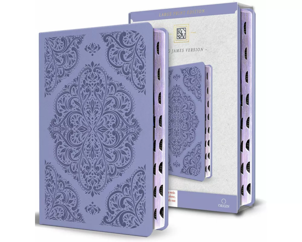 KJV Holy Bible, Large Print Medium format, Lavender Faux Leather w/Thumb Index and Ribbon Marker, Red Letter