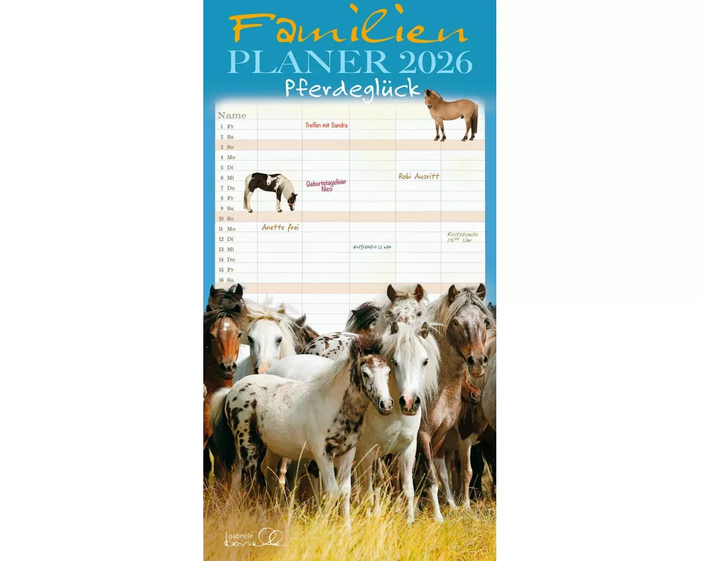 Familienplaner Pferd 2026