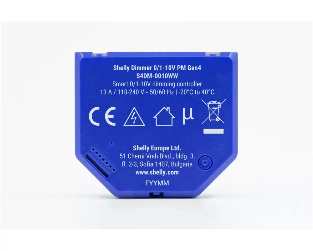 Shelly Dimmer Gen4 0/1-10 V, PM, WiFi, Bluetooth, Zigbee, Matter