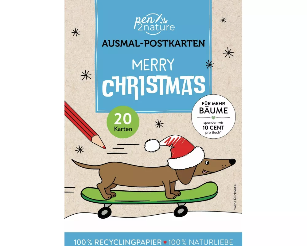 Merry Christmas! 20 Ausmal-Postkarten