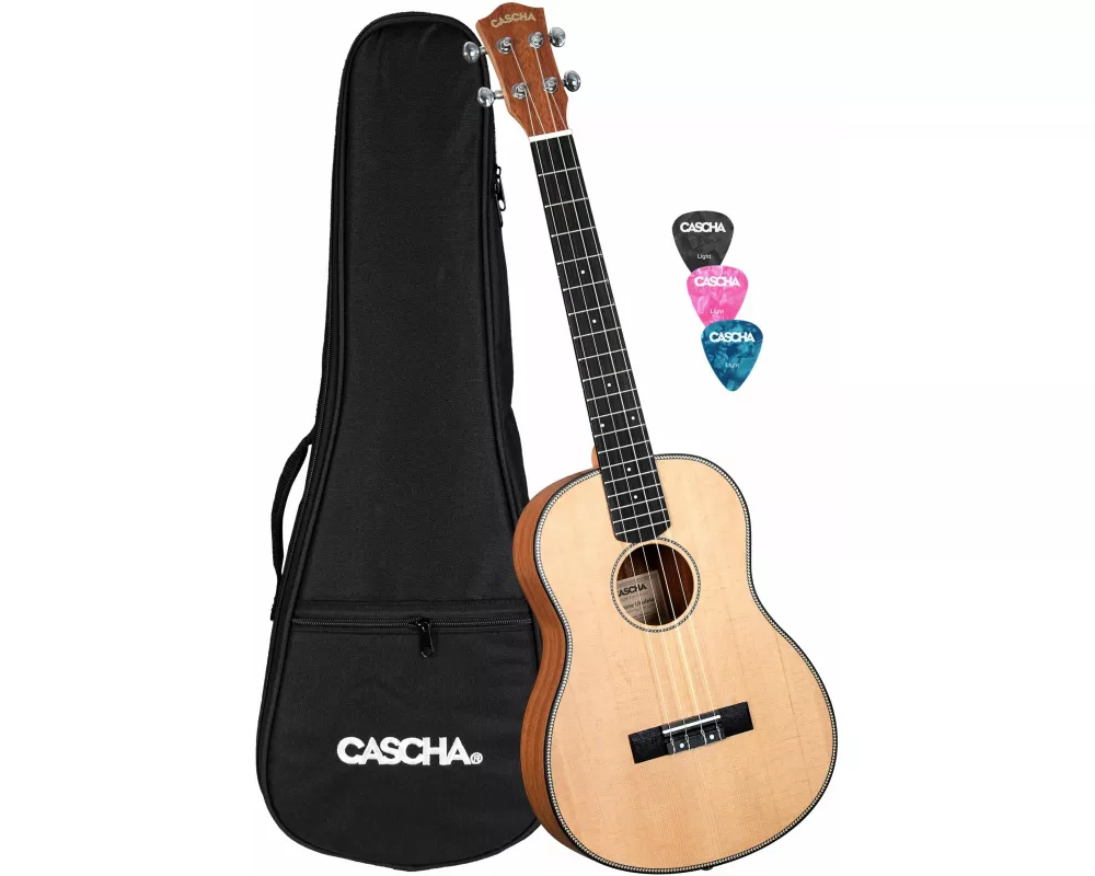 Baritone Ukulele Mahogany Spruce Solid Top (incl. Bag padded, 3 Picks, Top: Spruce)