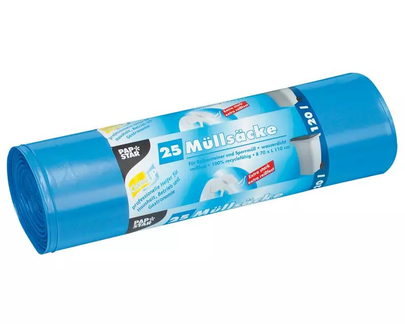 Papstar Kehrichtsack 120 l, 25 Stück, Hellblau
