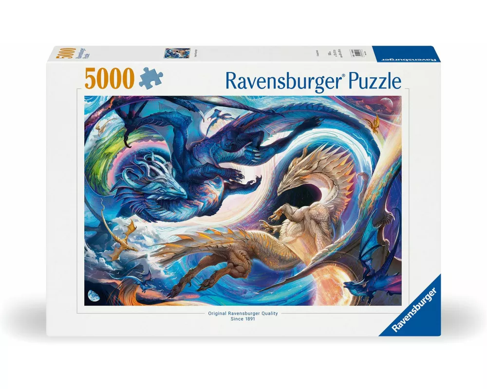 Erwachsenenpuzzle 5000 Teile - Gigantisches Drachenfest zur Tages- und Nachtstunde