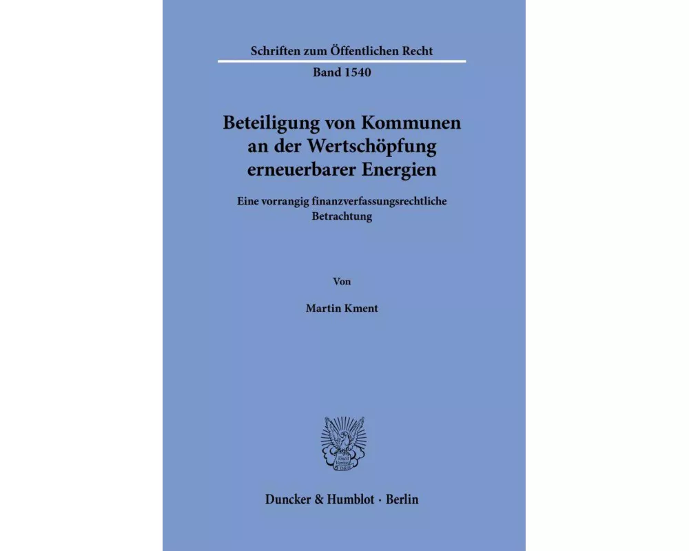 Beteiligung von Kommunen an der Wertschöpfung erneuerbarer Energien