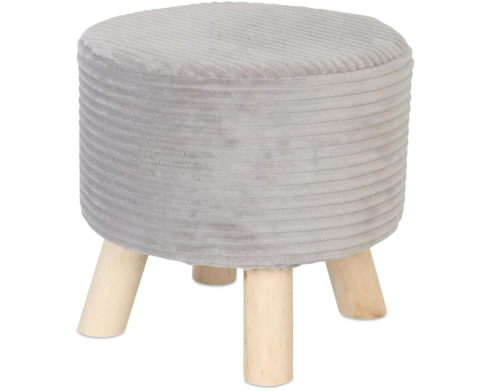 relaxdays Hocker Cord 30 x 30 cm Grau