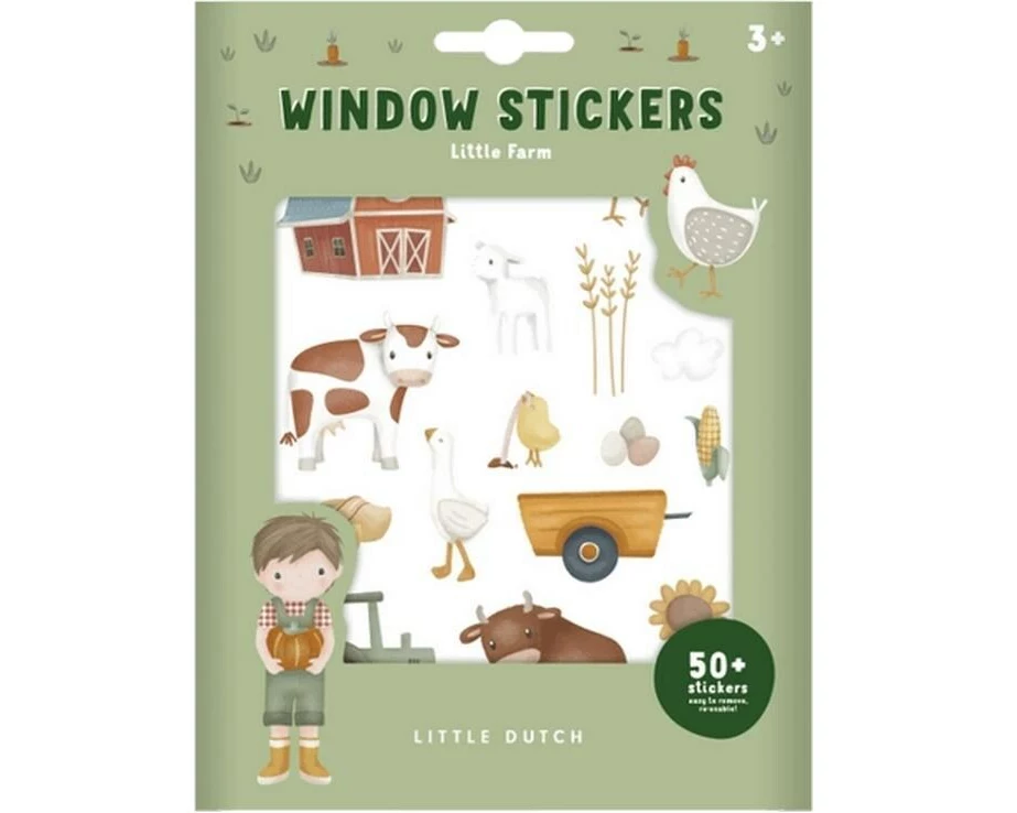Little Dutch Fenstersticker Little Farm Fensteraufkleber Tiere Papier