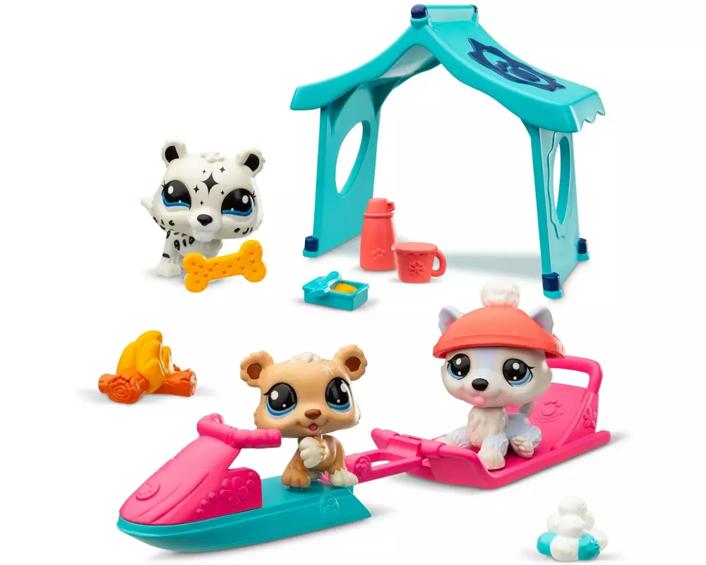 BANDAI Littlest Pet Shop Set Pets Schnee & Accessoires