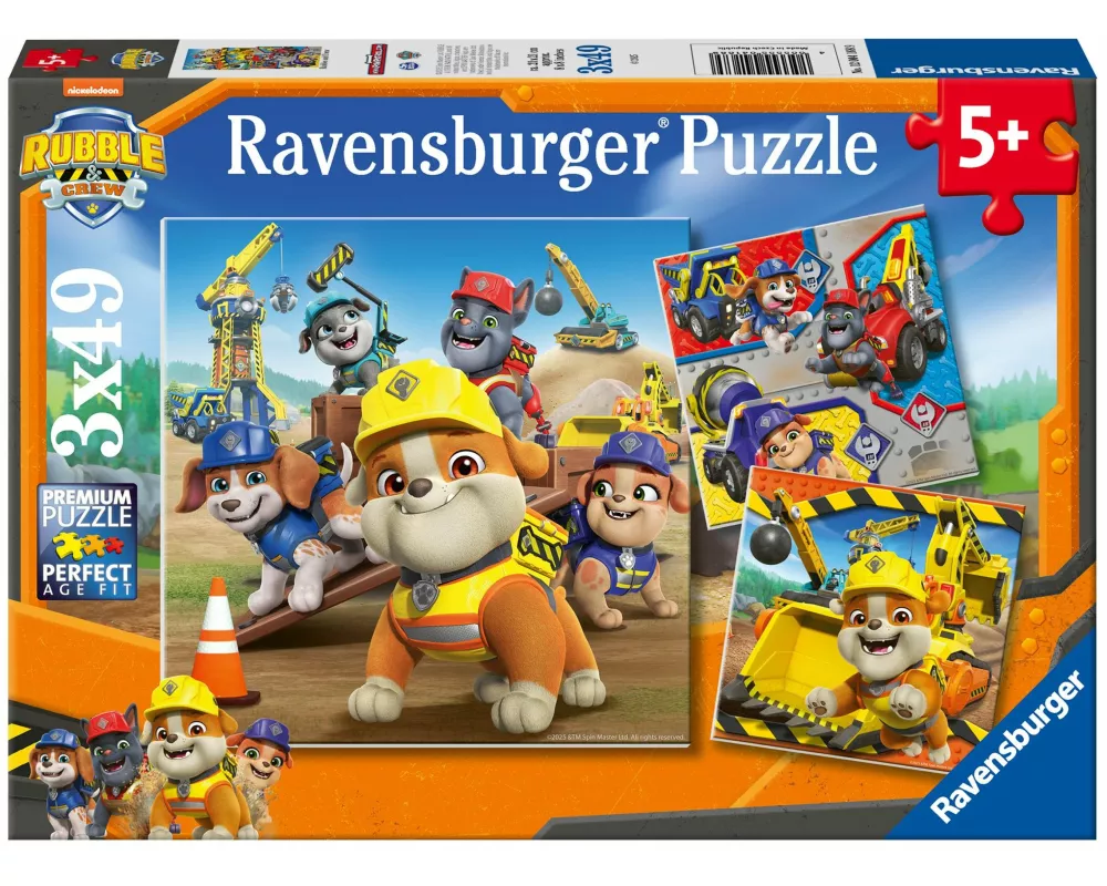 Kinderpuzzle 3x49 Teile - Paw Patrol - Arbeitsfahrzeuge