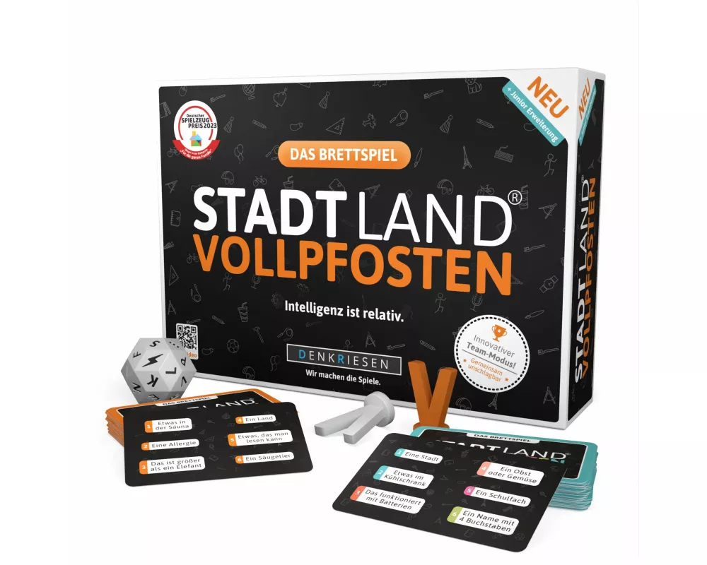 DENKRIESEN - STADT LAND VOLLPFOSTEN Brettspiel + Junior Erweiterung