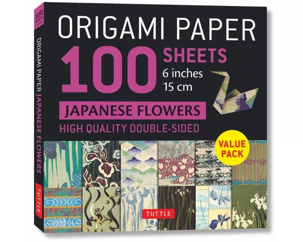 Origami Paper 100 sheets Japanese Flowers 6" (15 cm)
