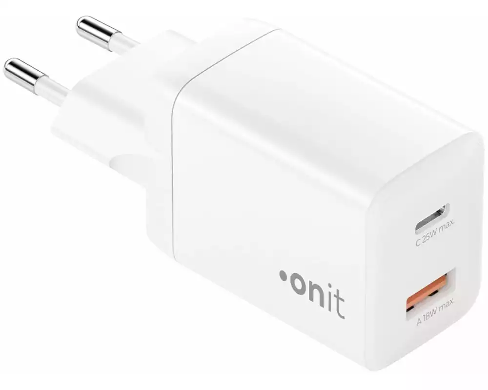 onit USB-Wandladegerät PD25W + QC3.0 Weiss