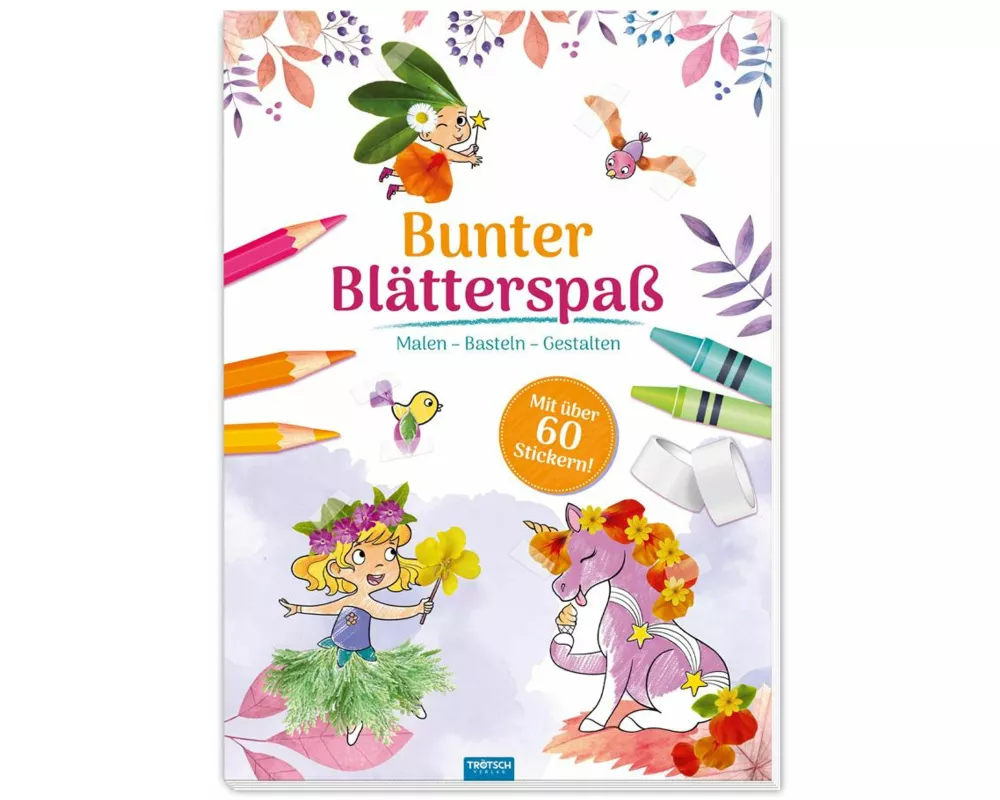Trötsch Malbuch Bastelbuch Bunter Blätterspaß Feen Malen Basteln Gestalten
