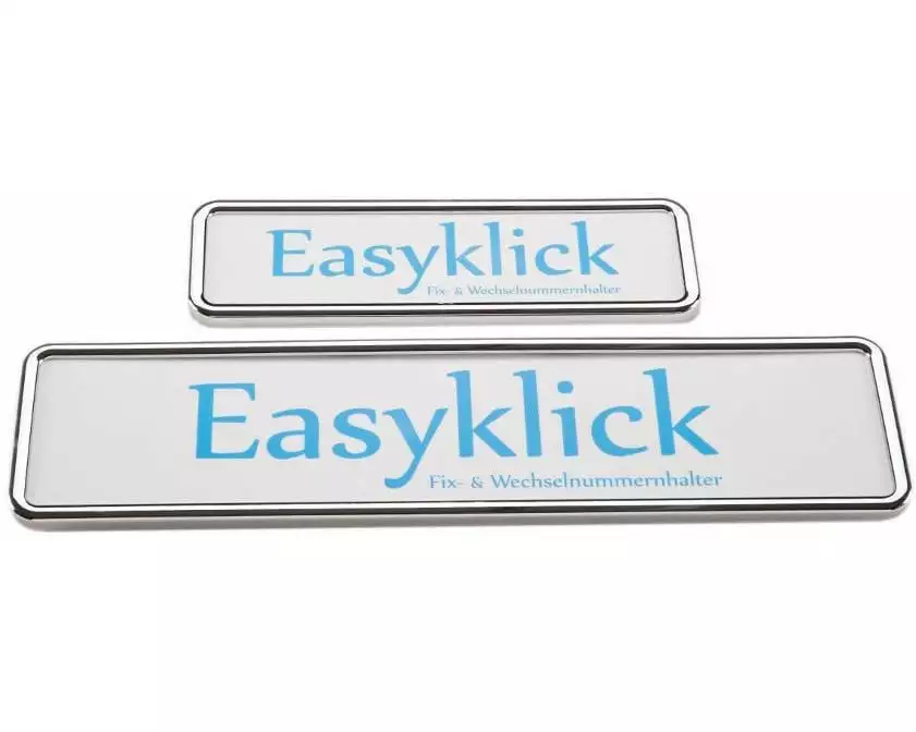 EASYKLICK Kennzeichenhalterset lang, Chrom