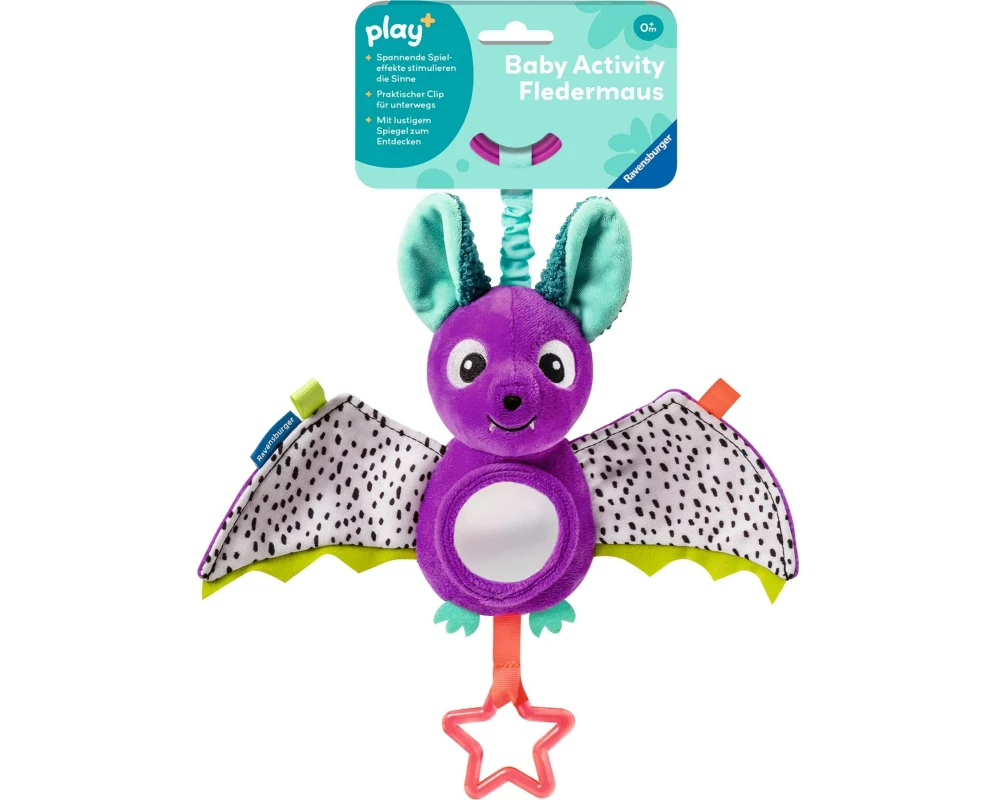 play+ Plüsch Baby Activity-Fledermaus