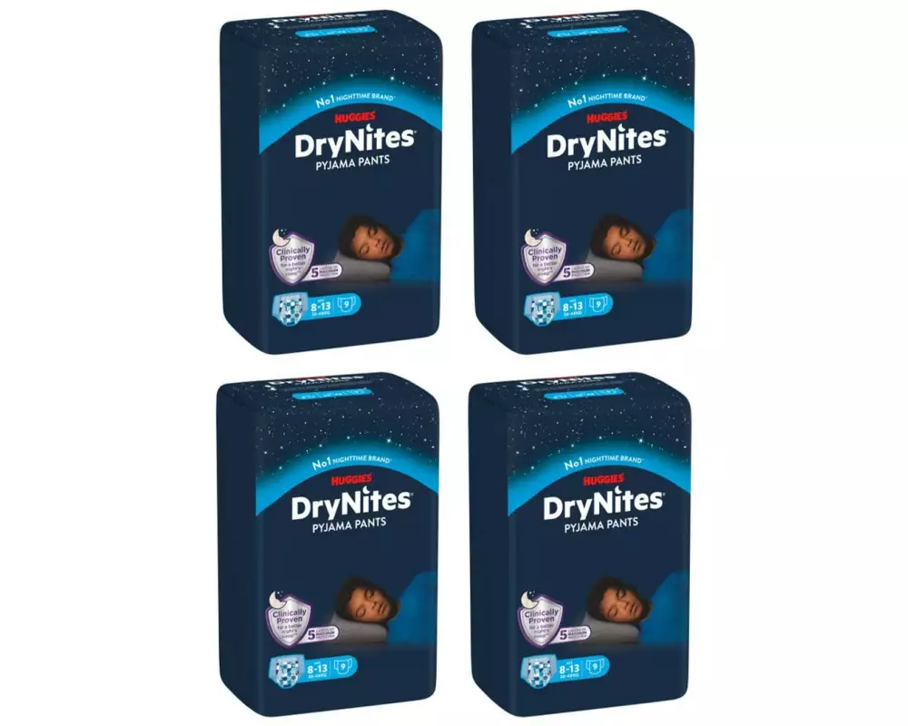 Huggies Nachtwindeln DryNites Boy 8-13 Jahre Grösse L, 4x 9 Stk.