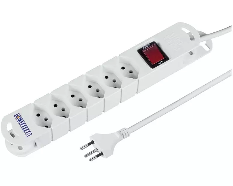 STEFFEN Steckdosenleiste TIDE 6 x T13 3m Weiss