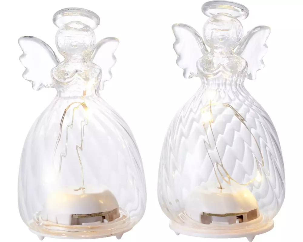 Sirius Tischdeko Wave Engel, 2er Set, 8 cm, Klar
