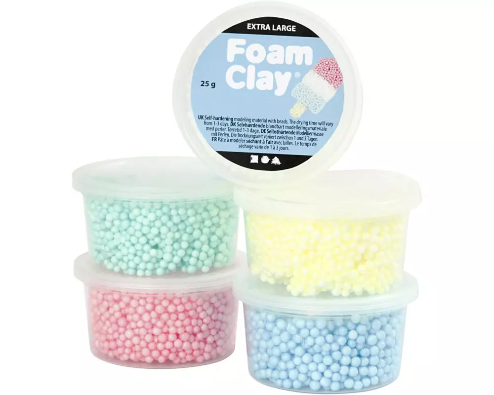 Creativ Company Modellier-Set Foam Clay Extra Large 5-teilig