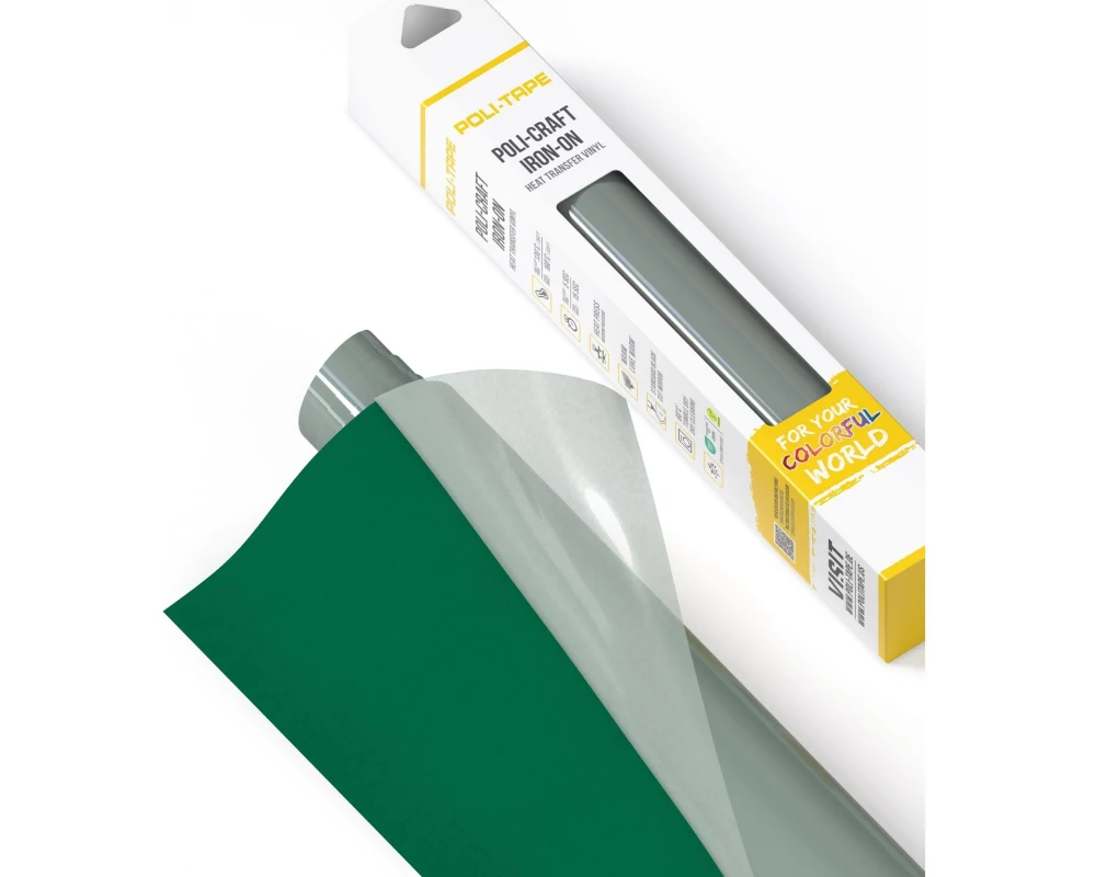 Poli-Tape Aufbügelfolie Tubitherm Flock, 30.5 x 61 cm, Grün matt
